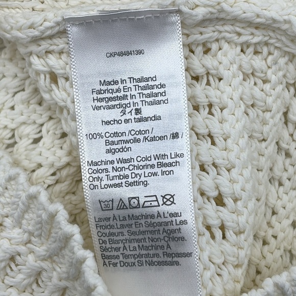 Madewell Crochet-Knit Crewneck Racerback Sweater Tank Bright Ivory S NWT NO992 - Picture 10 of 14